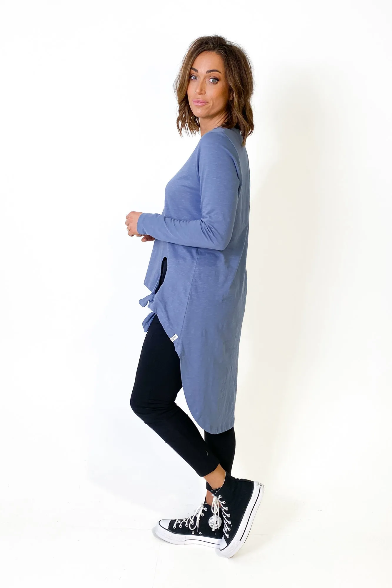 Little White Lie Michelle Tail Ls Tee Blue sold by Shine On product image thumbnail 2