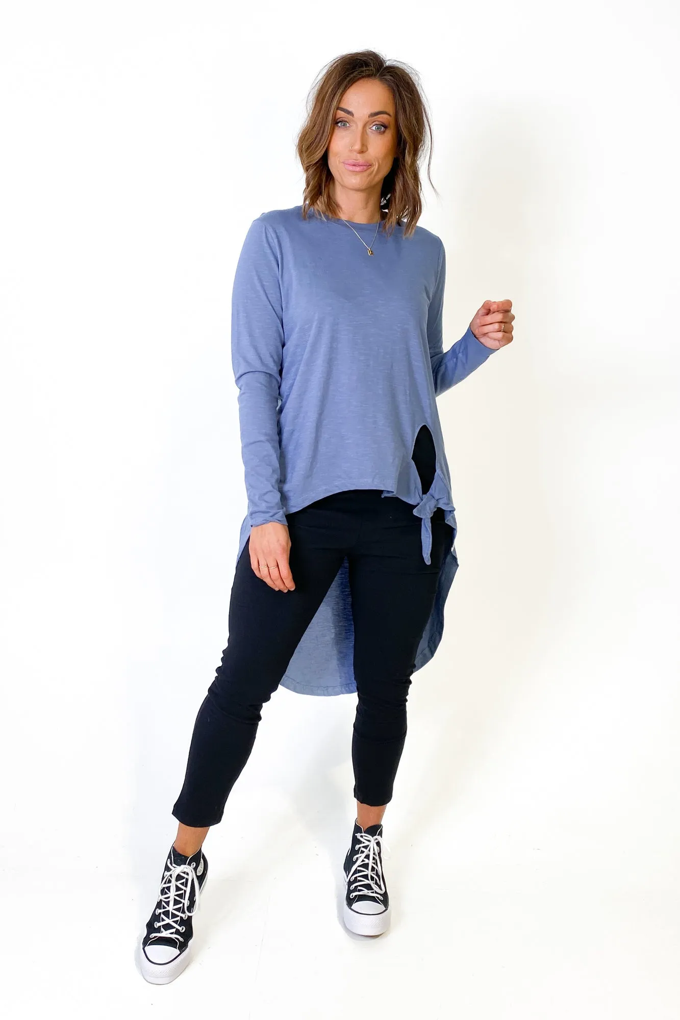 Little White Lie Michelle Tail Ls Tee Blue sold by Shine On product image thumbnail 3