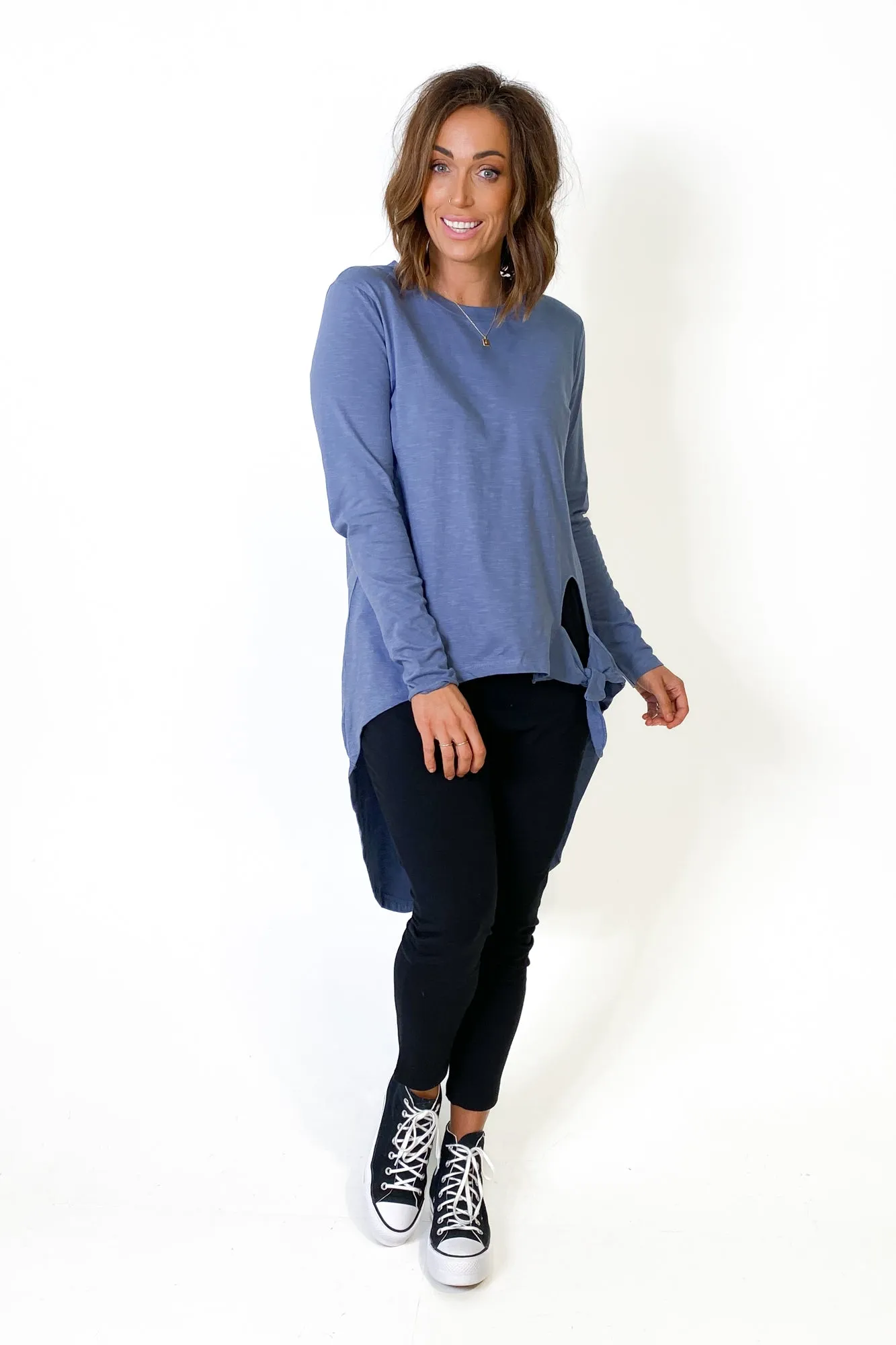 Little White Lie Michelle Tail Ls Tee Blue sold by Shine On product image thumbnail 5