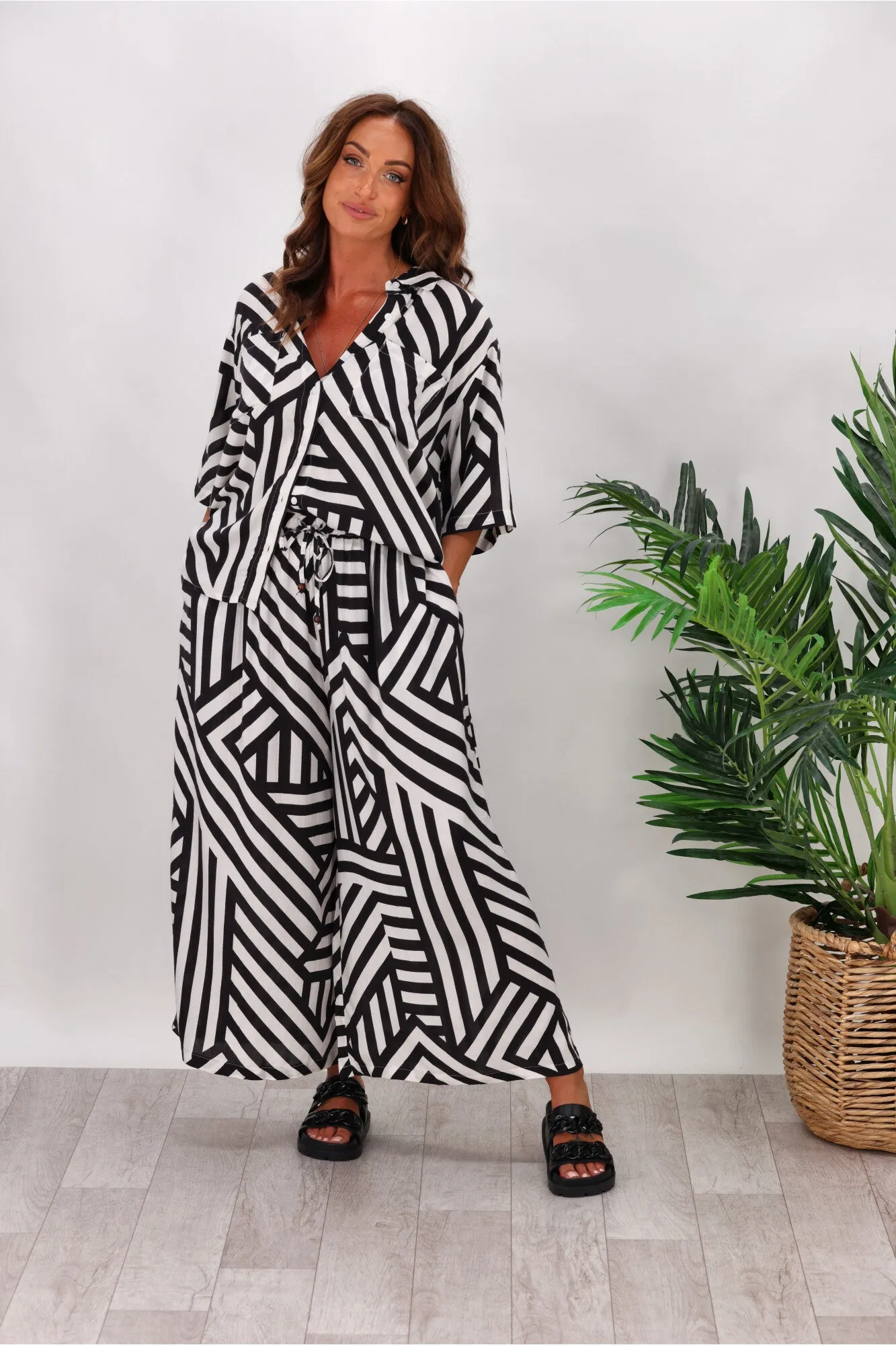 Joop & Gypsy Santorini Pant Black White sold by Shine On