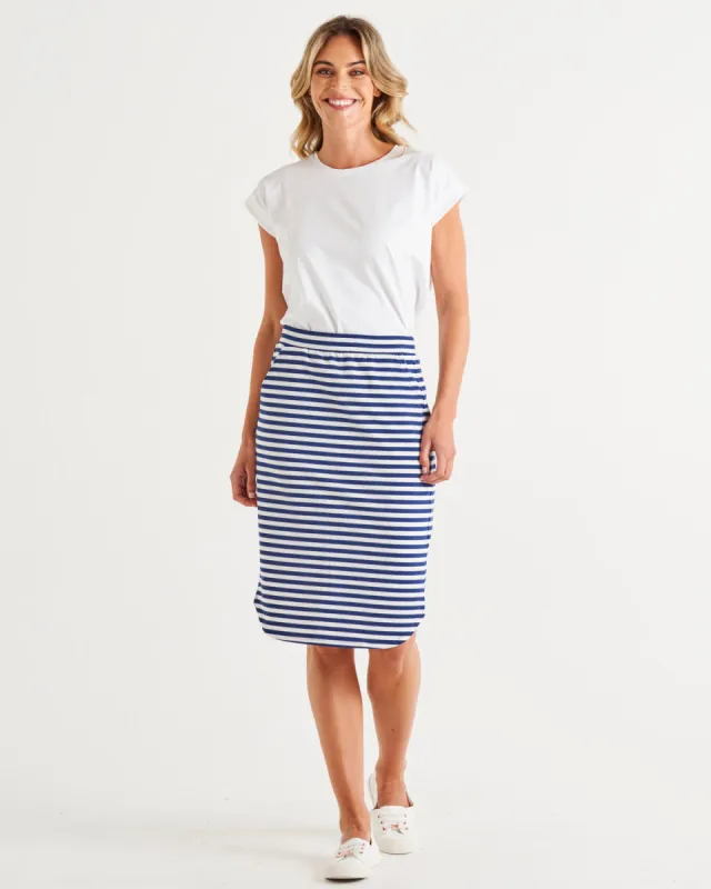 Betty Basics Evie Skirt Ocean Stripe sold by Shine On