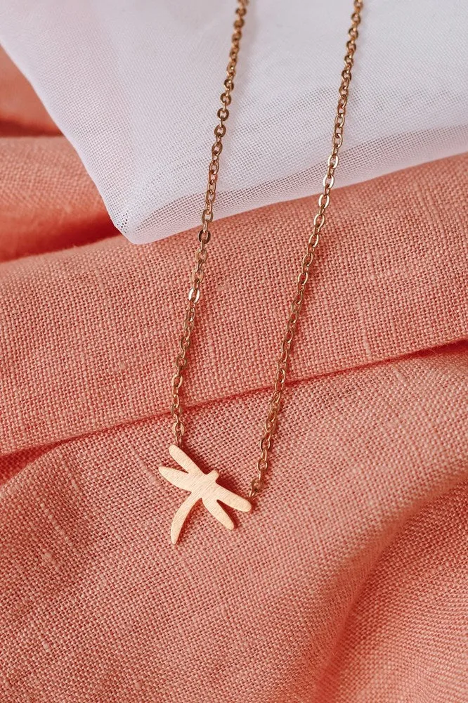 Willow Collective Dragonfly Necklace Gold sold by Shine On