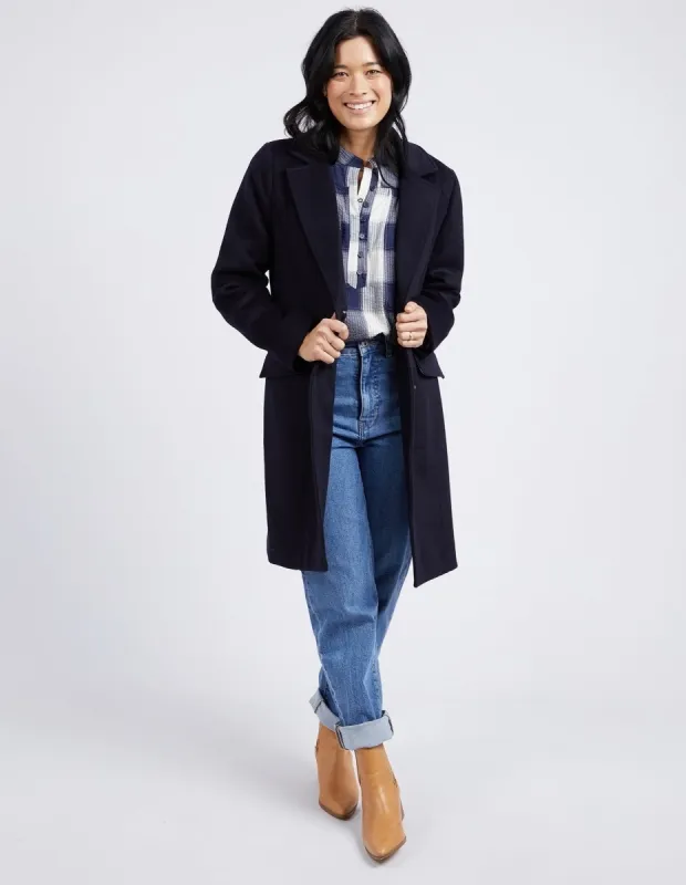 Elm Tamsin Coat Dark Sapphire sold by Shine On