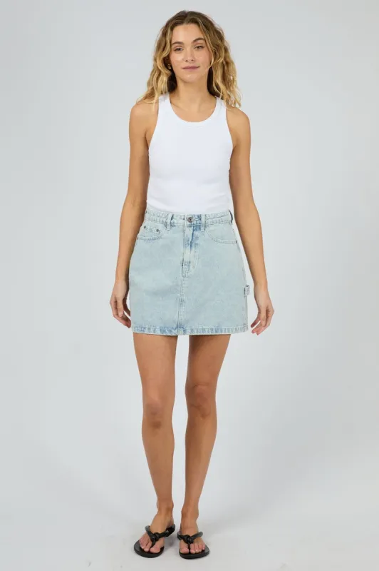 Silent Theory Cargo Denim Skirt Light Blue sold by Shine On