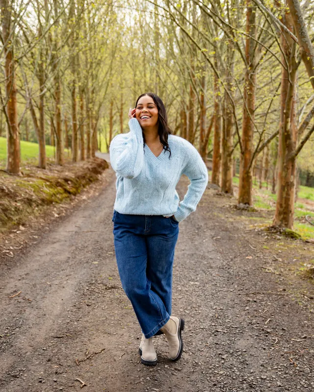 Elm Tallulah Cable Knit Blue Mist sold by Shine On