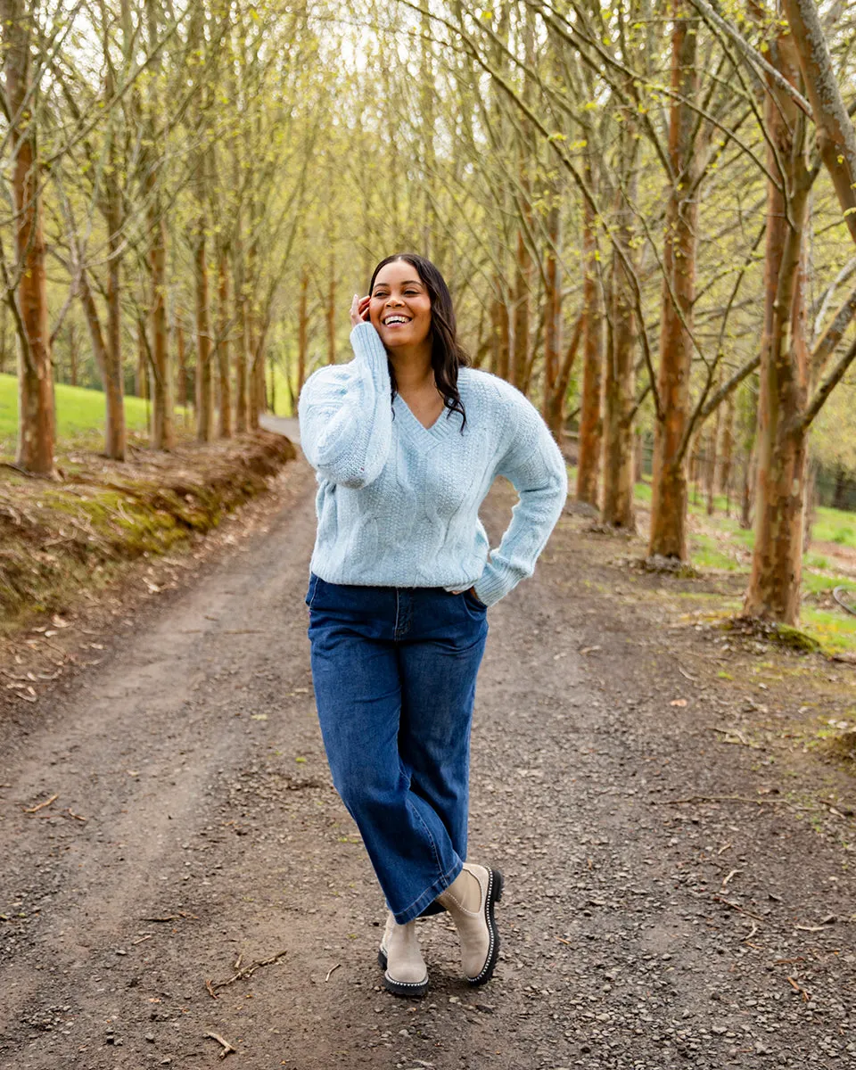 Elm Tallulah Cable Knit Blue Mist sold by Shine On