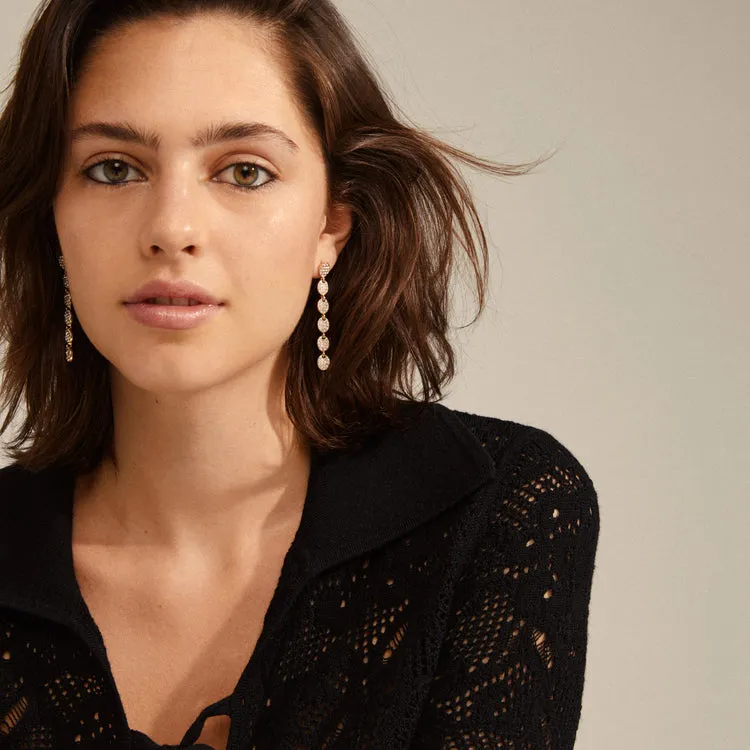 Pilgrim Beat Recycled Crystal Earrings Gold Plated sold by Shine On