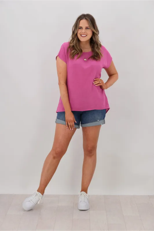 Shine On Label Hi Lo Top Fuchsia sold by Shine On