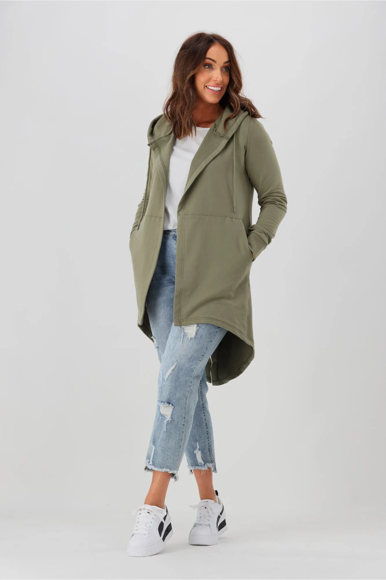 Silent Theory Ashleigh Hooded Cardigan Khaki sold by Shine On product image thumbnail 3