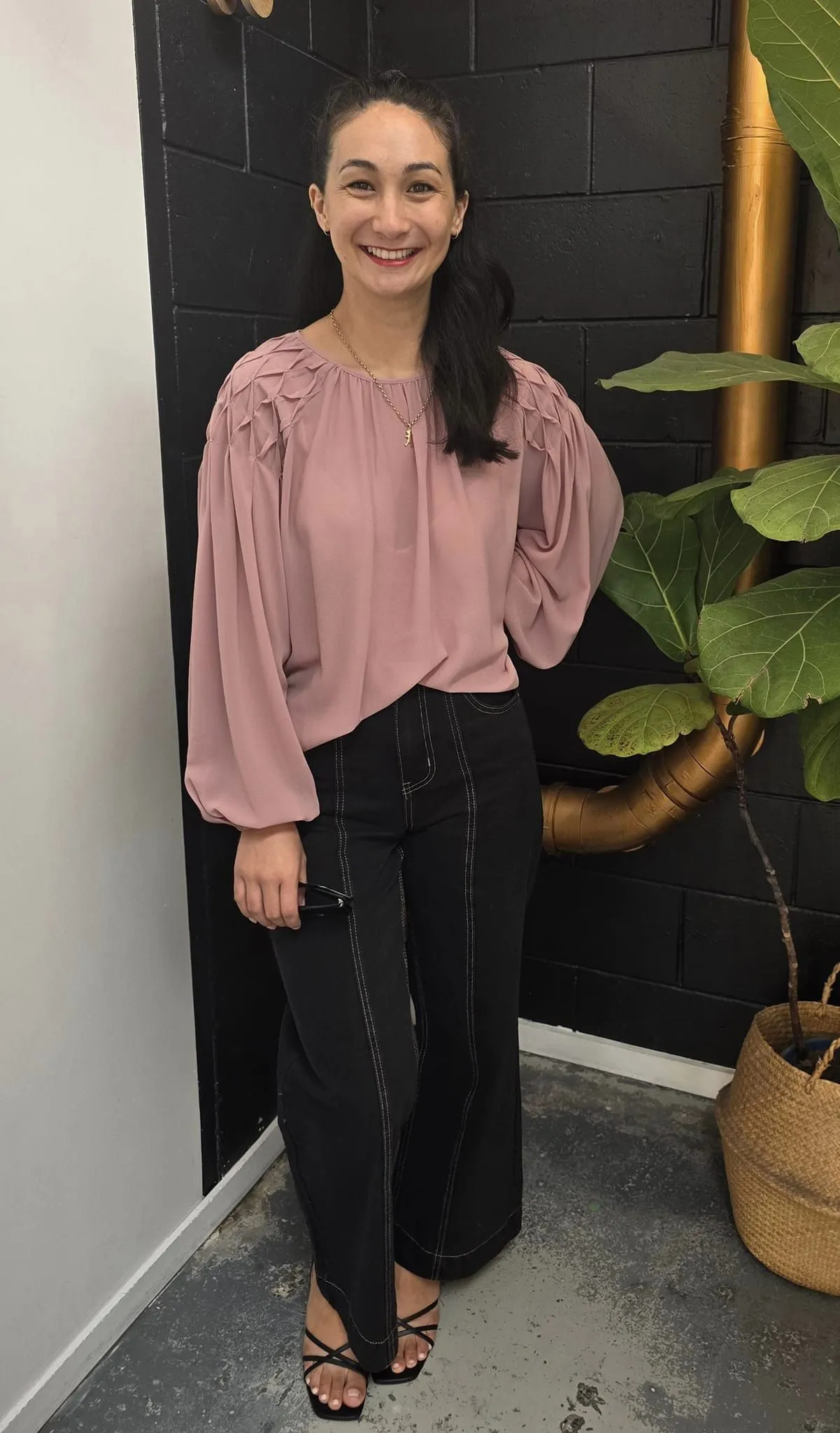 Jane James Jordyn Smocked Detail Blouse Smokey Pink sold by Shine On product image thumbnail 3