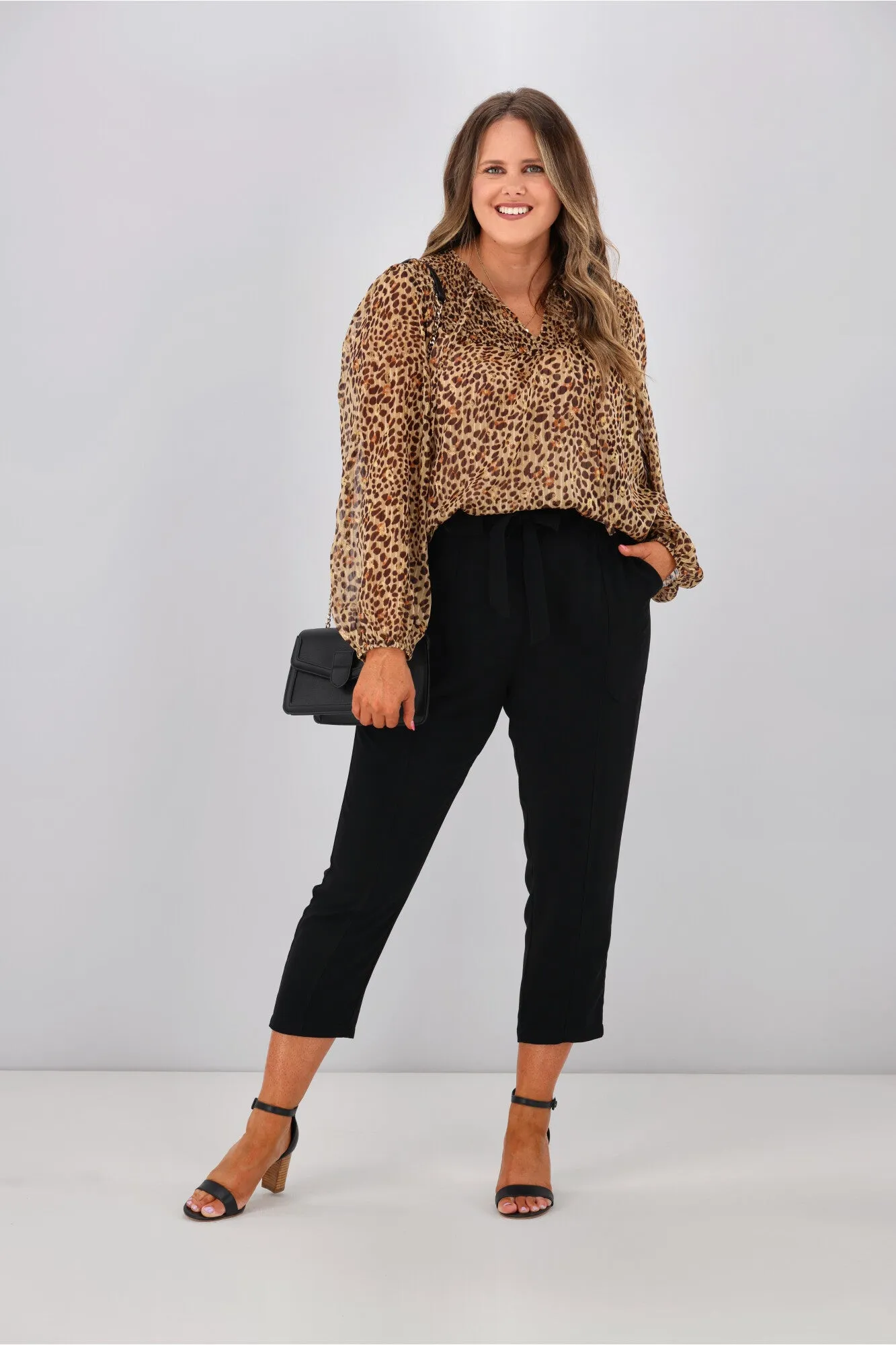 Gloss by Shine Zara Shirred Yoke Top Foil Animal sold by Shine On product image thumbnail 2