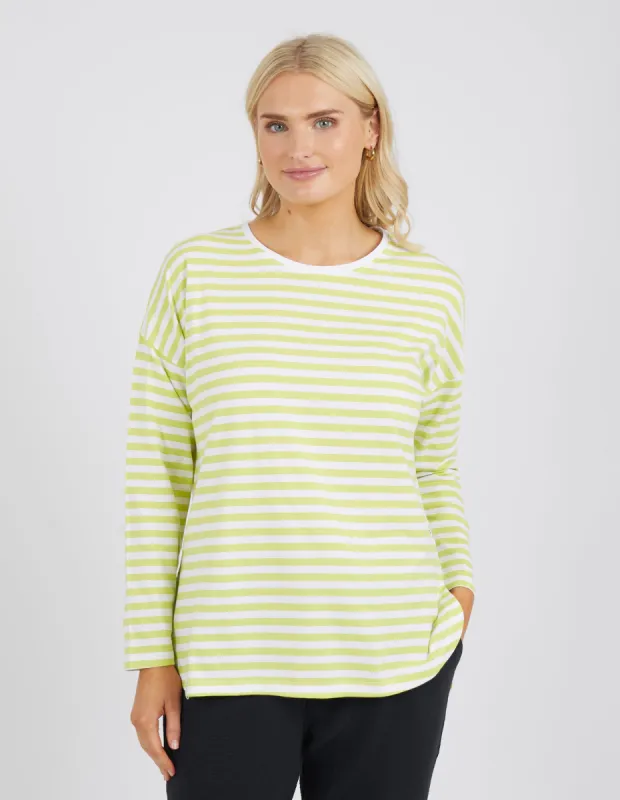Elm Lauren L/S Tee Citrus & White Stripe sold by Shine On