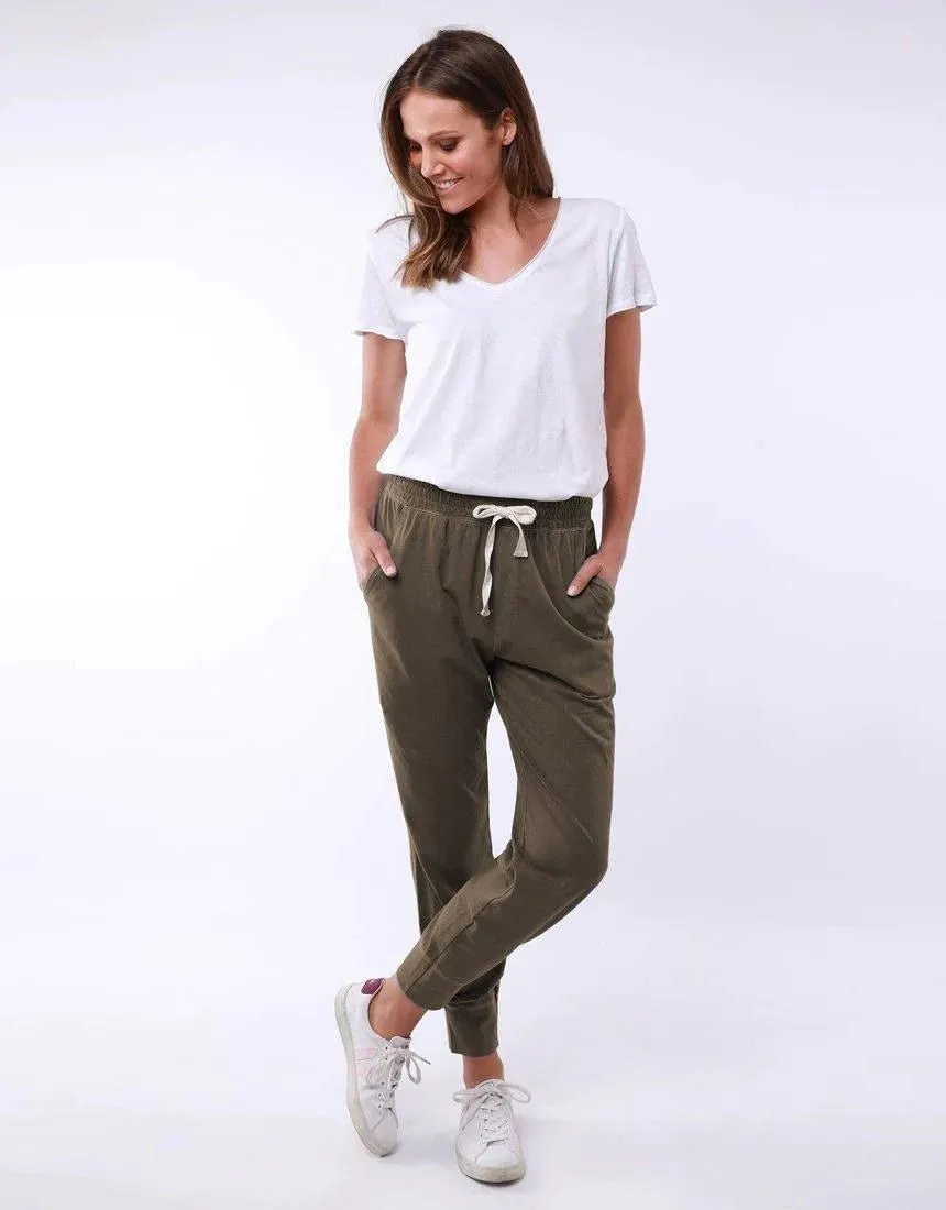 Elm Wash Out Lounge Pant Dark Khaki sold by Shine On