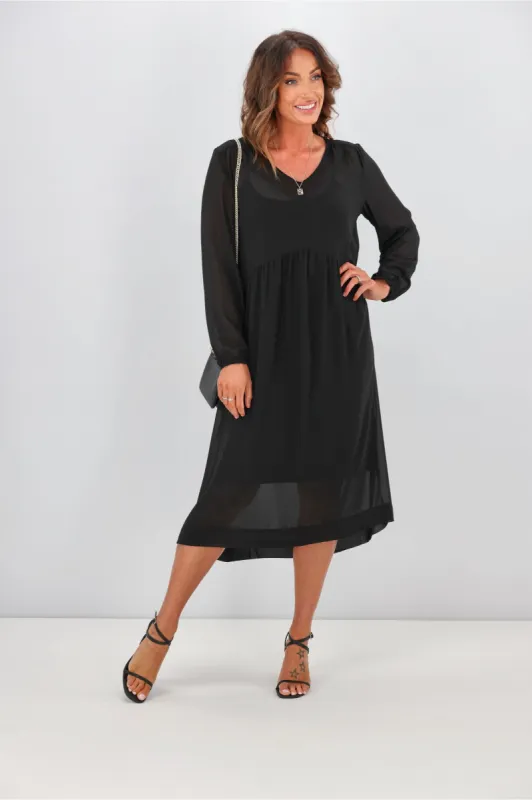 Gloss By Shine On Veronica Empire Midi Dress Black sold by Shine On