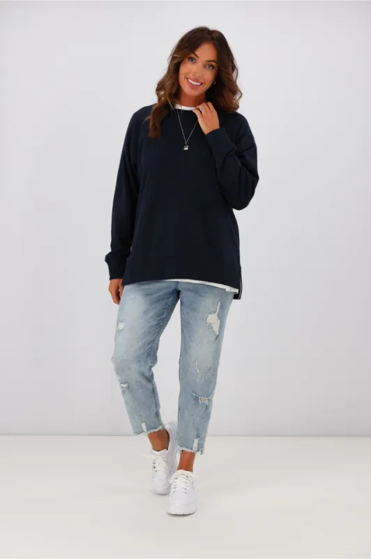 Elm Melbourne Crew Navy sold by Shine On