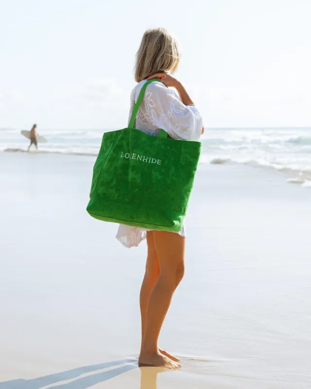 Louenhide Harley Terry Towelling Tote Bag Green sold by Shine On