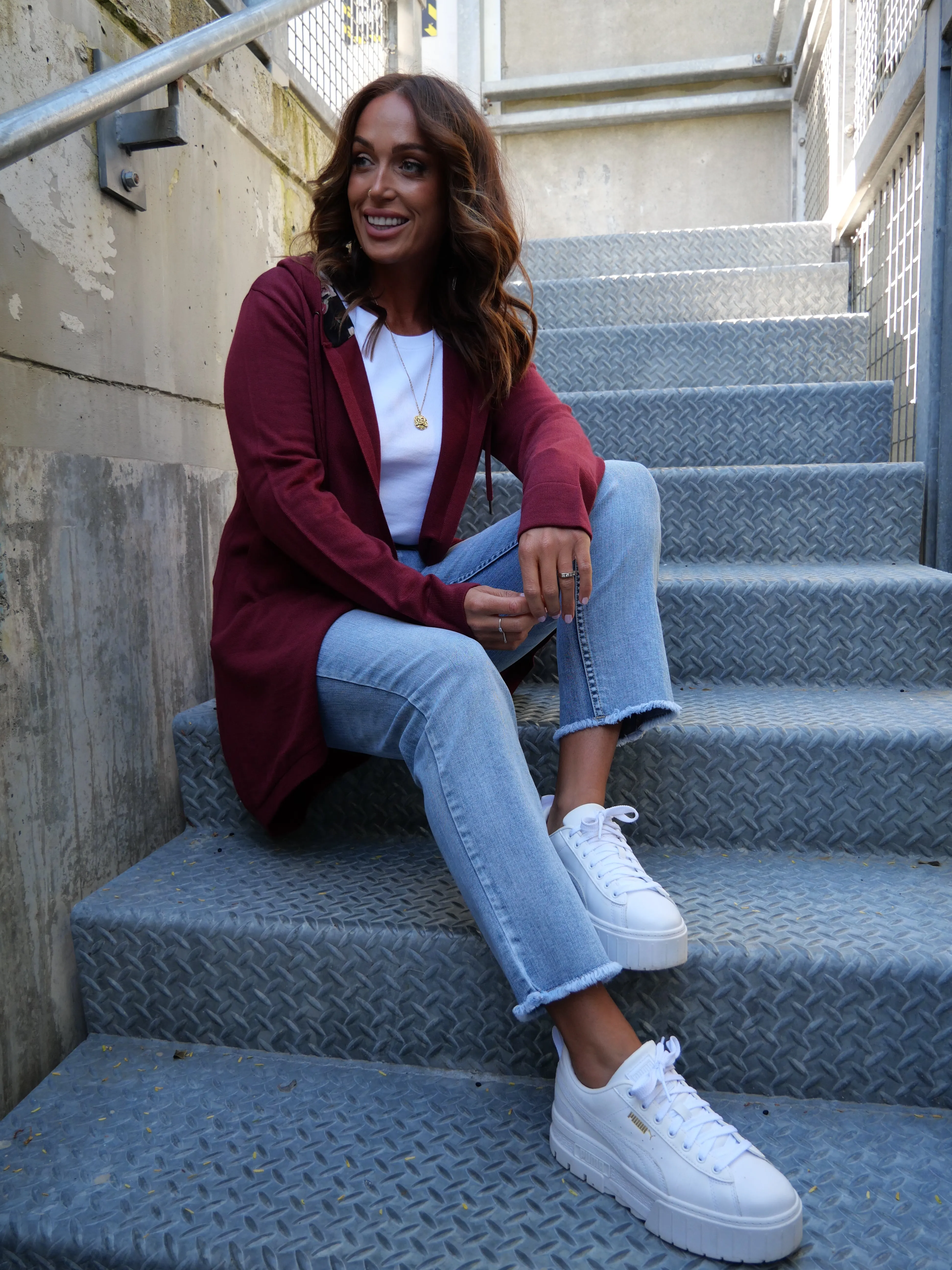 Shine On Label Big Dreams Merino Cardigan Claret sold by Shine On product image thumbnail 2