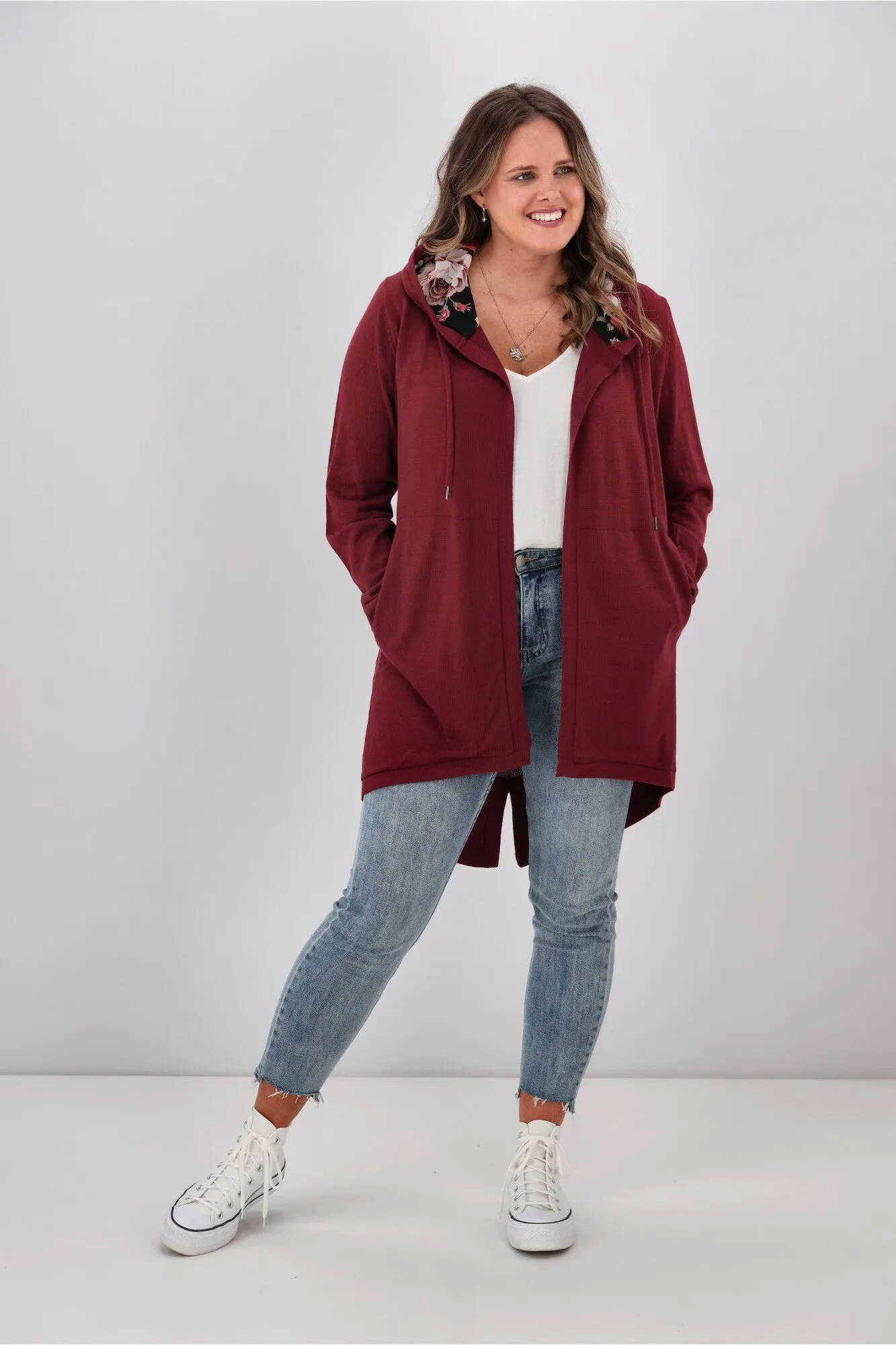 Shine On Label Big Dreams Merino Cardigan Claret sold by Shine On product image thumbnail 3