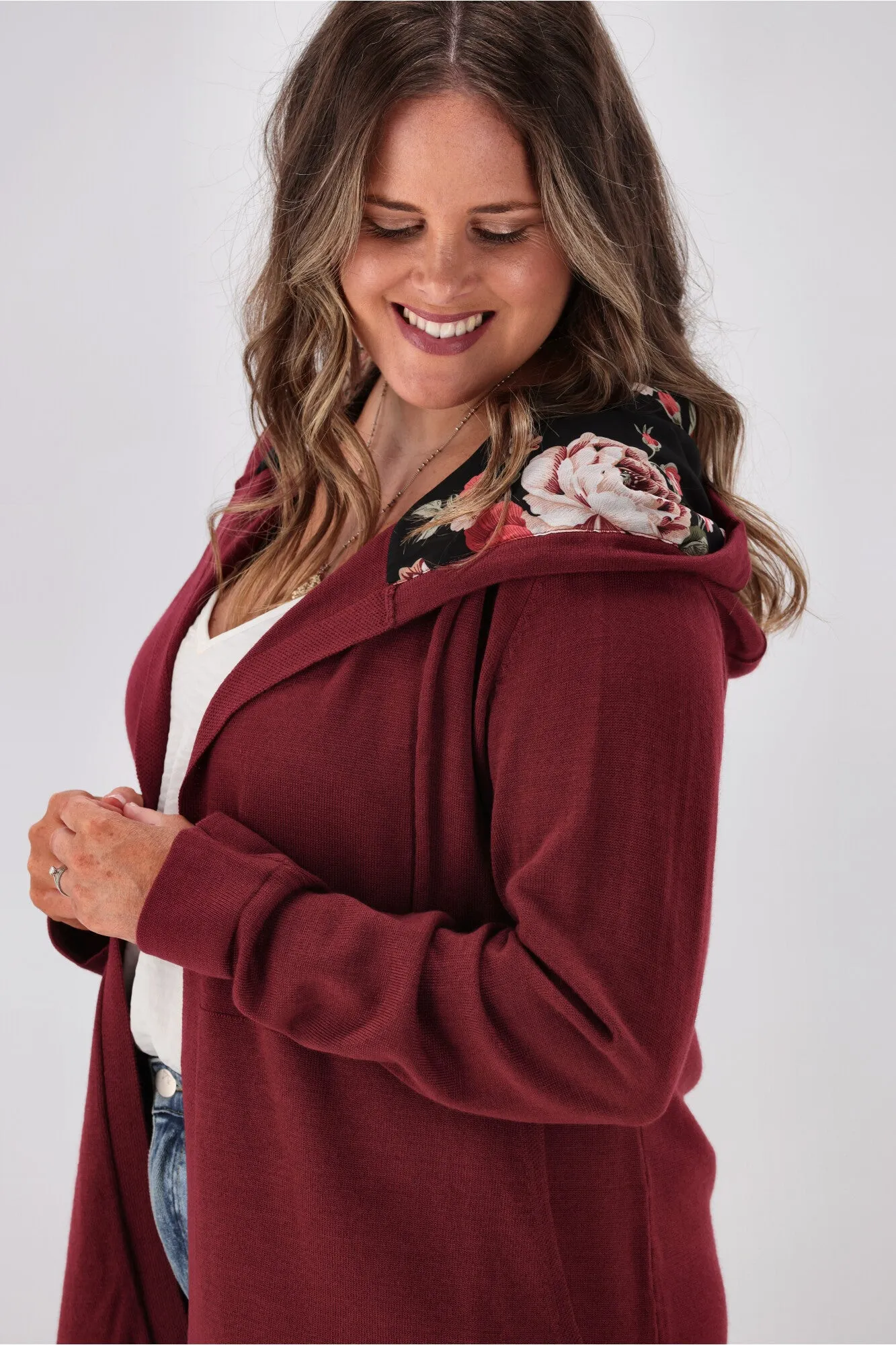 Shine On Label Big Dreams Merino Cardigan Claret sold by Shine On product image thumbnail 4