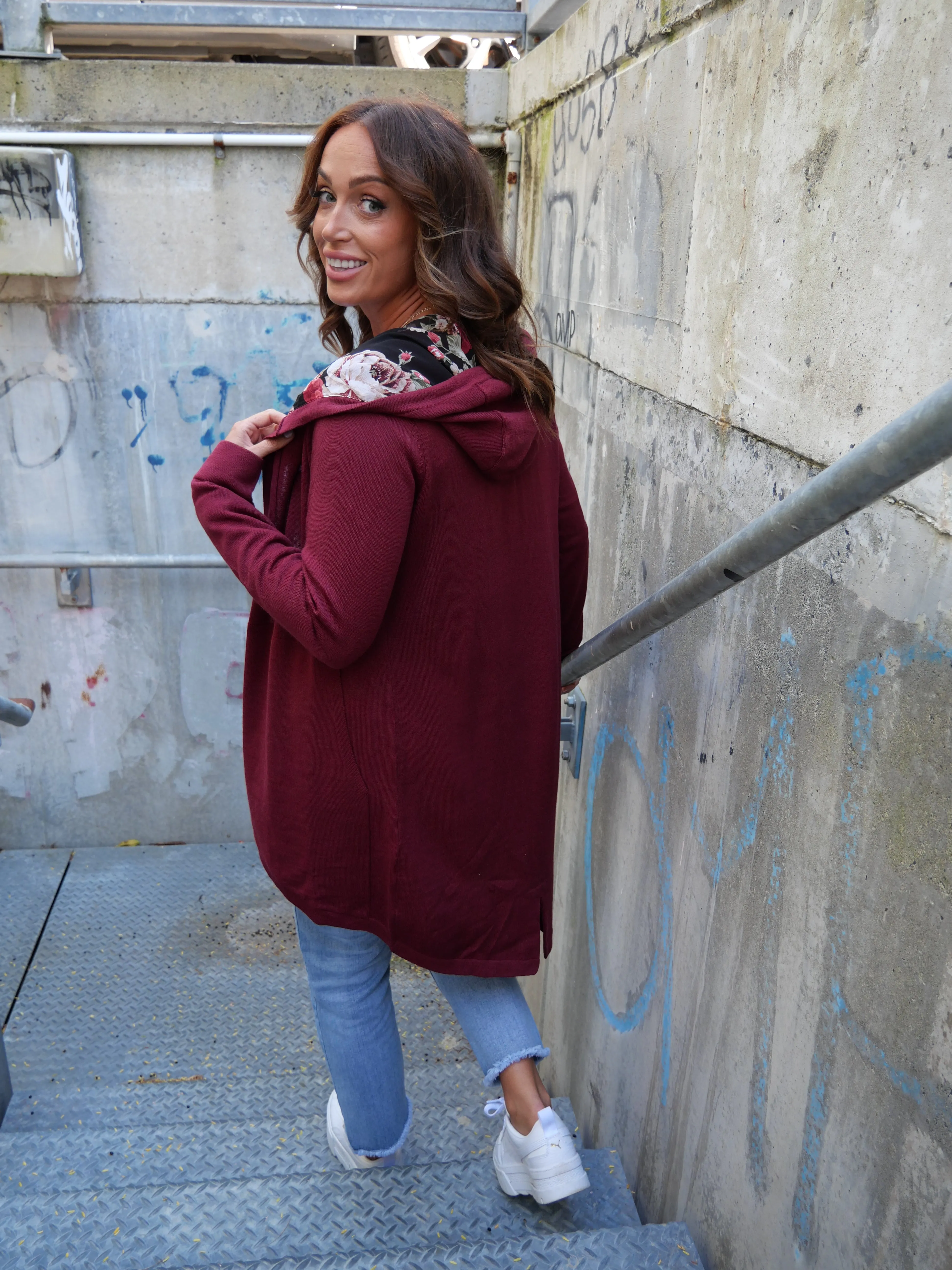 Shine On Label Big Dreams Merino Cardigan Claret sold by Shine On product image thumbnail 5