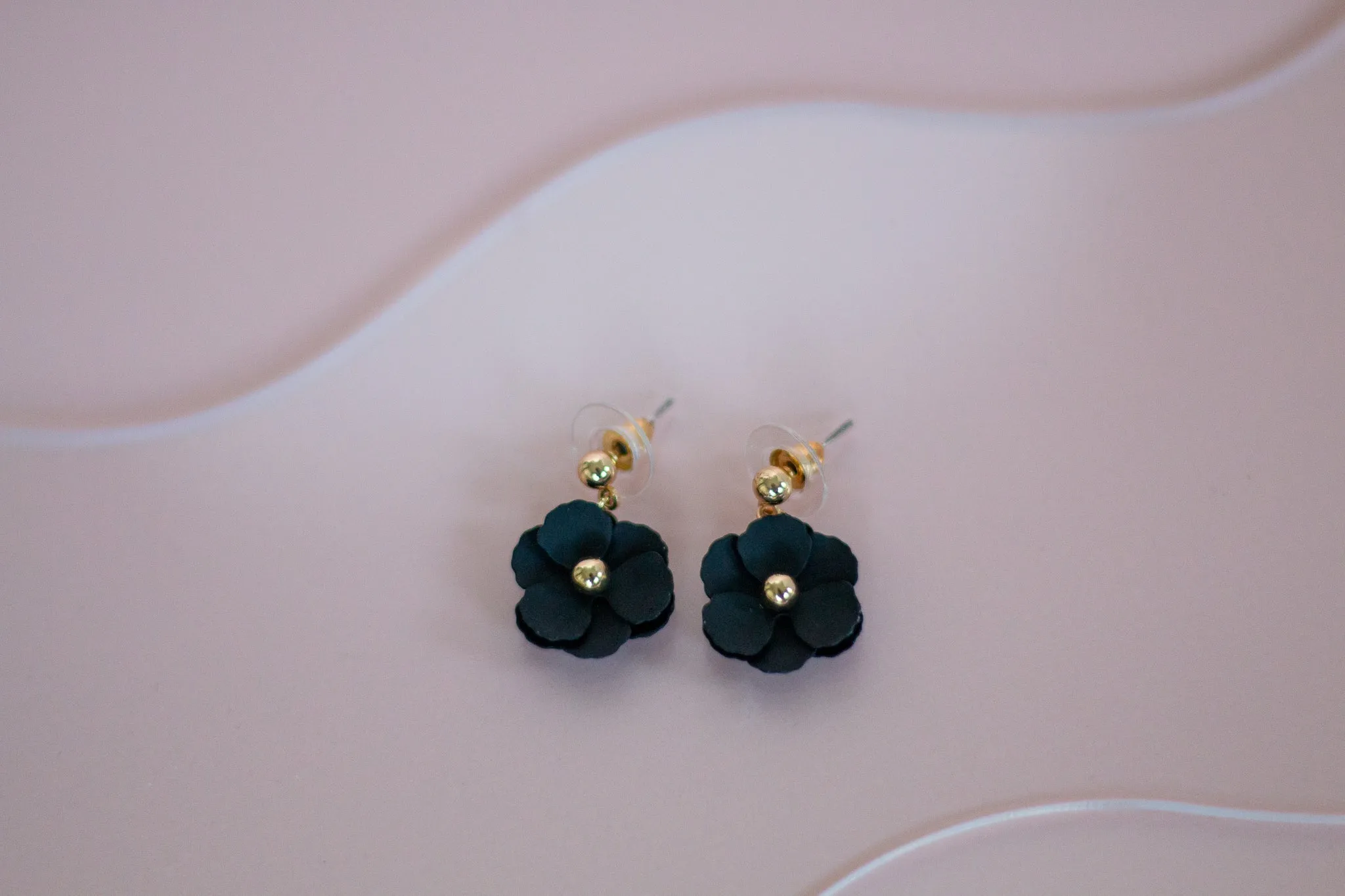 Willow Collective Blossom Studs Gold Black sold by Shine On