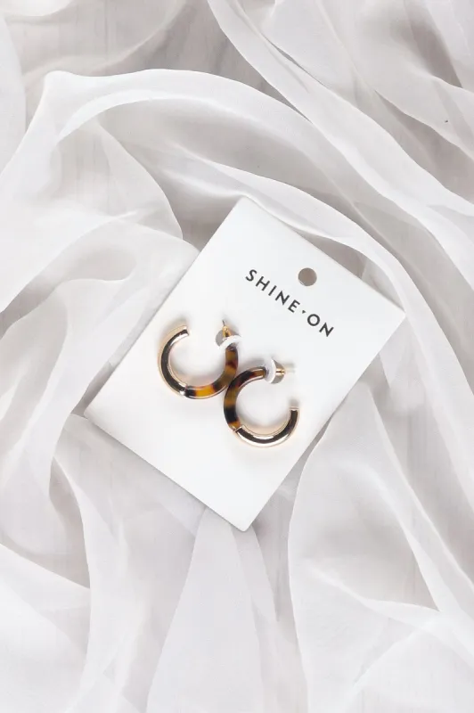 Shine On Label Tort Hoop Earring Gold sold by Shine On