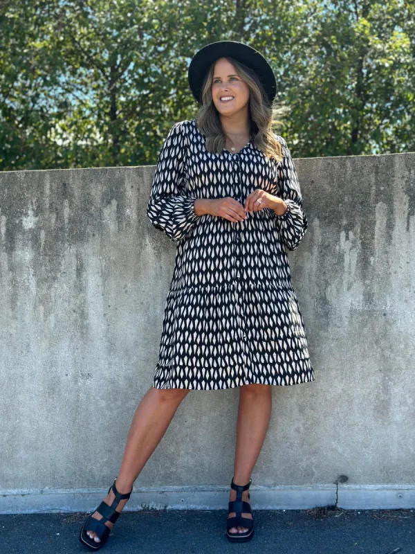 Gloss by Shine On Lizzie Dress Geo Print sold by Shine On