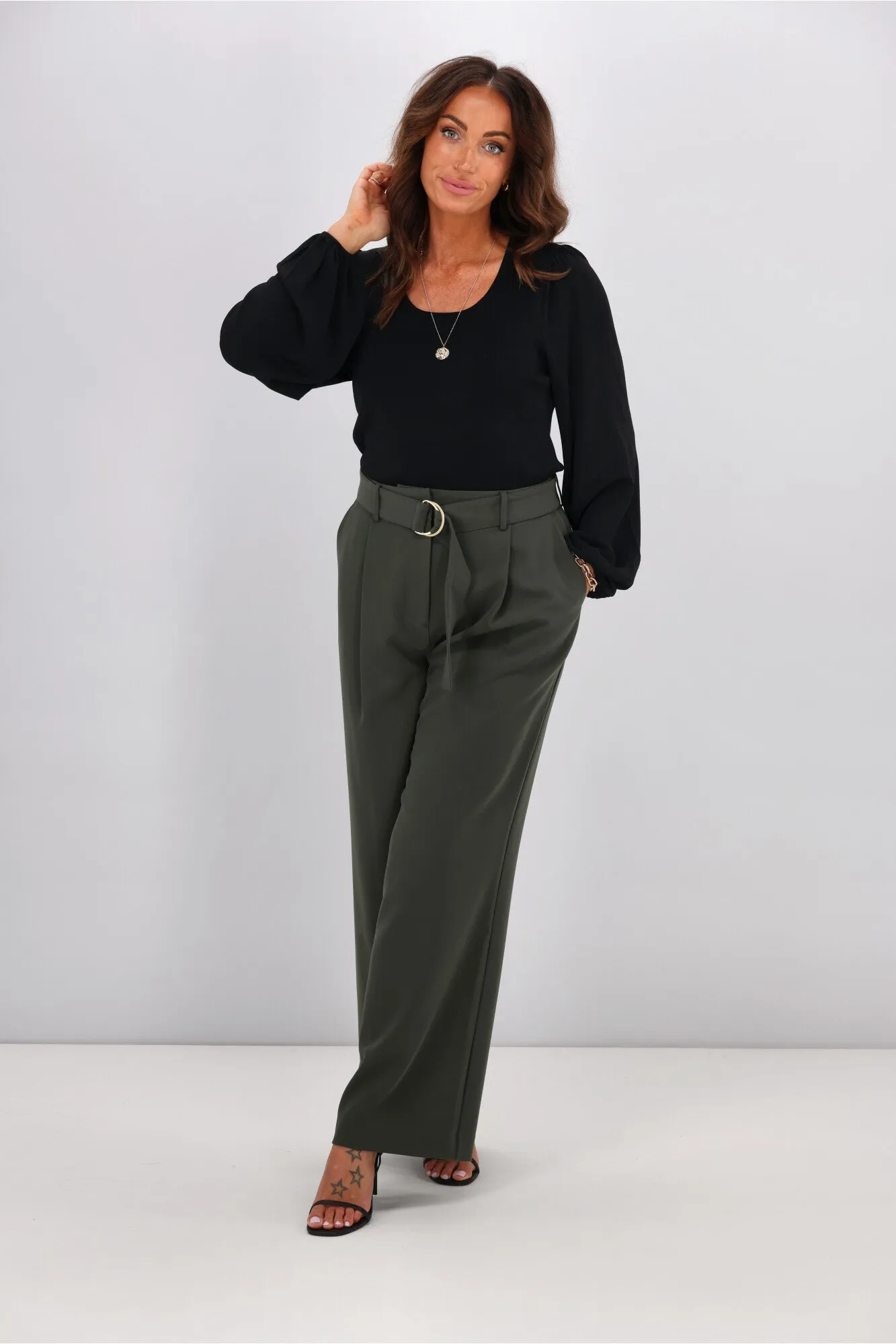 Shine On Label Mariana Ribbed Puff Sleeve Top Black sold by Shine On product image thumbnail 4