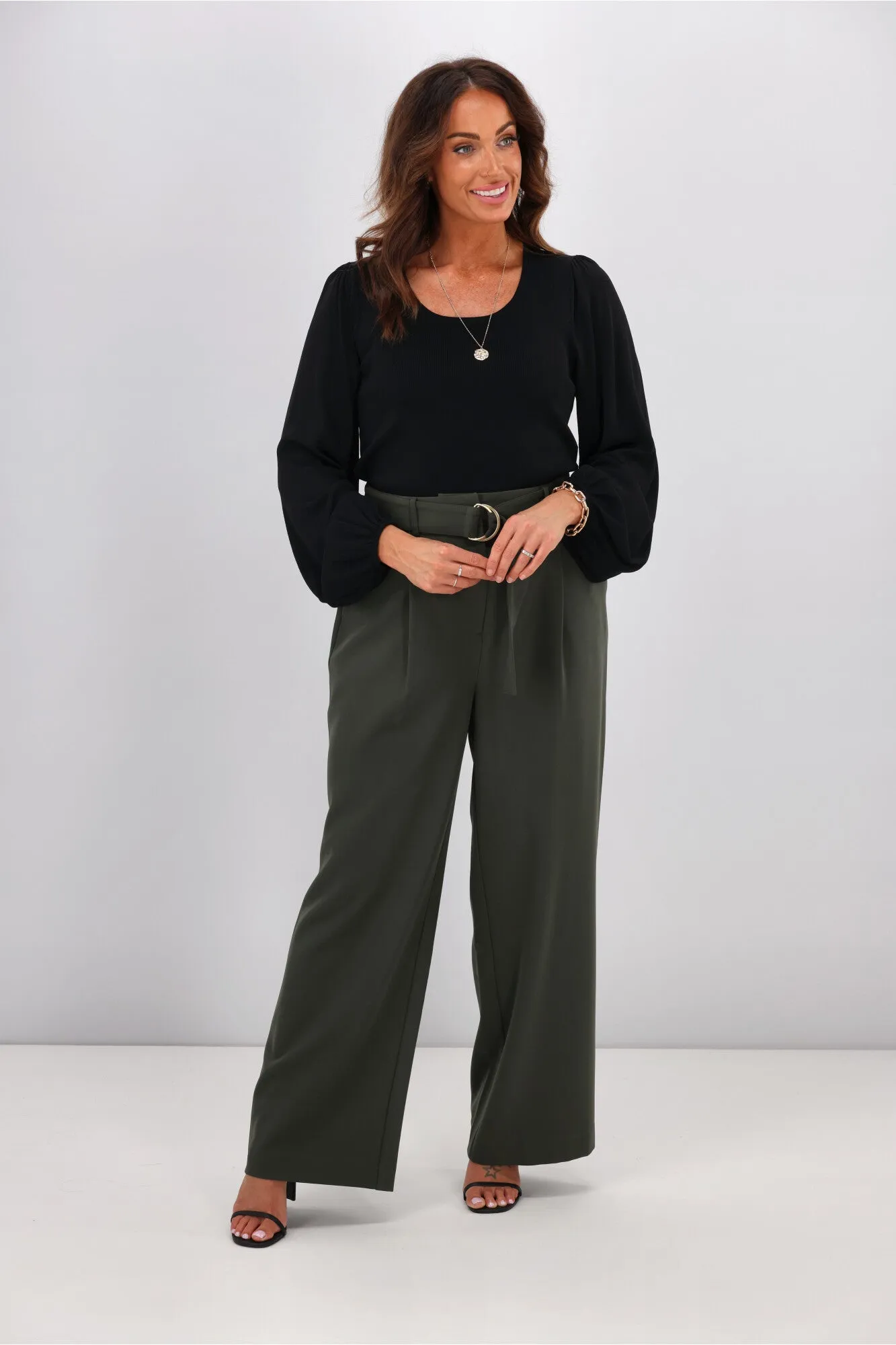 Shine On Label Mariana Ribbed Puff Sleeve Top Black sold by Shine On product image thumbnail 3