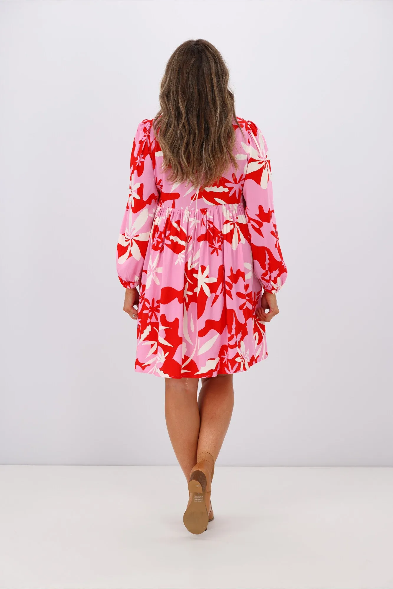 Iris Maxi Monique Dress Pink Red Floral sold by Shine On product image thumbnail 5