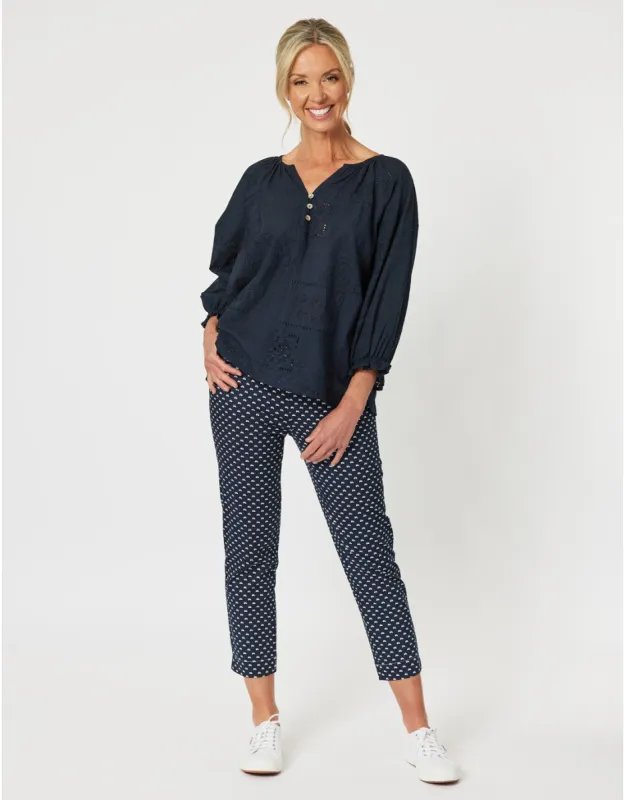 Threadz Mila Lace Top Navy sold by Shine On