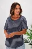 Betty Basics Ariana Tee Dark Blue Stripe sold by Shine On