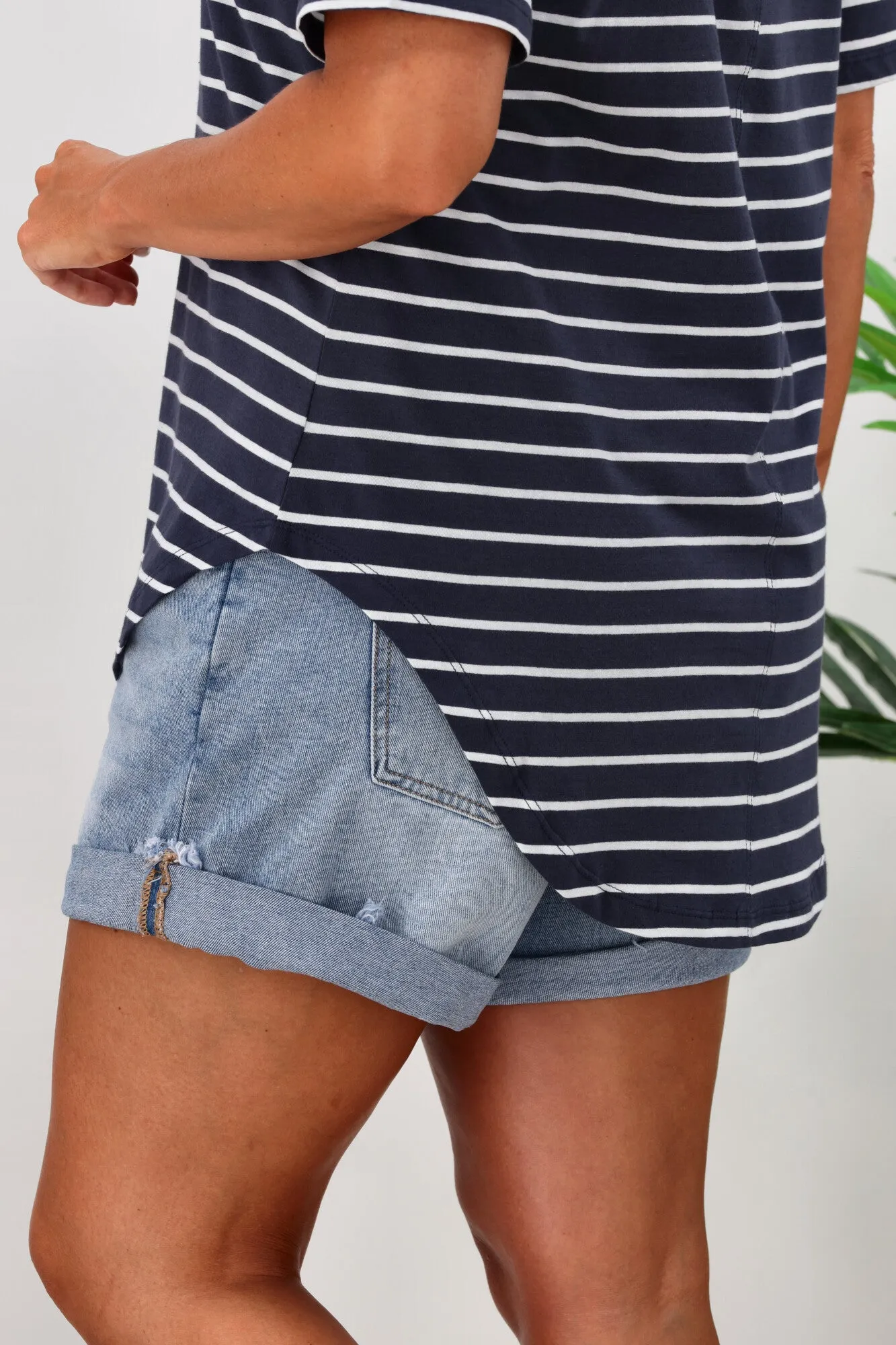 Betty Basics Ariana Tee Dark Blue Stripe sold by Shine On product image thumbnail 5