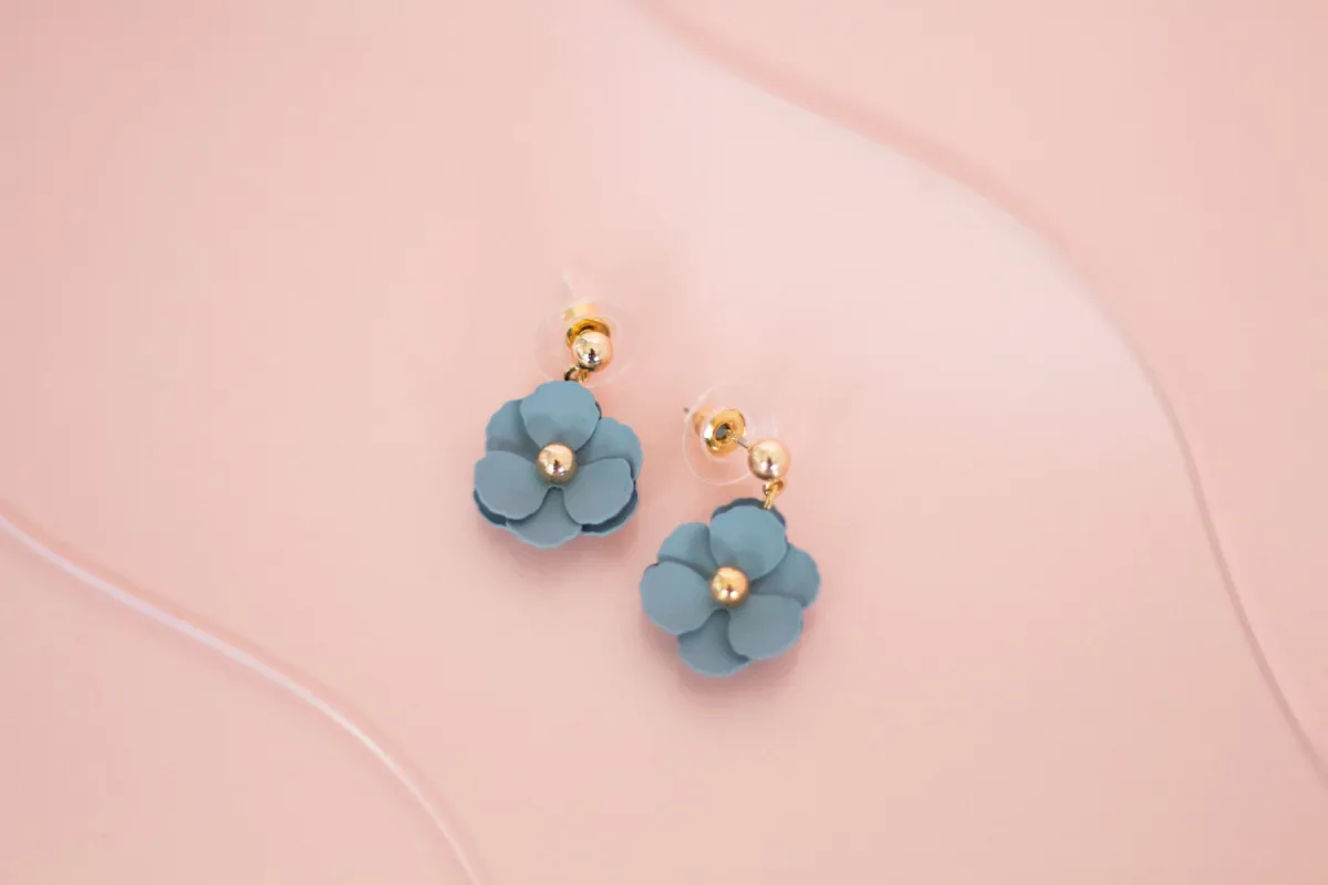 Willow Collective Blossom Studs Gold Duck Egg sold by Shine On