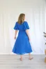 Salty Bright Lana Broderie Midi Dress Blue sold by Shine On