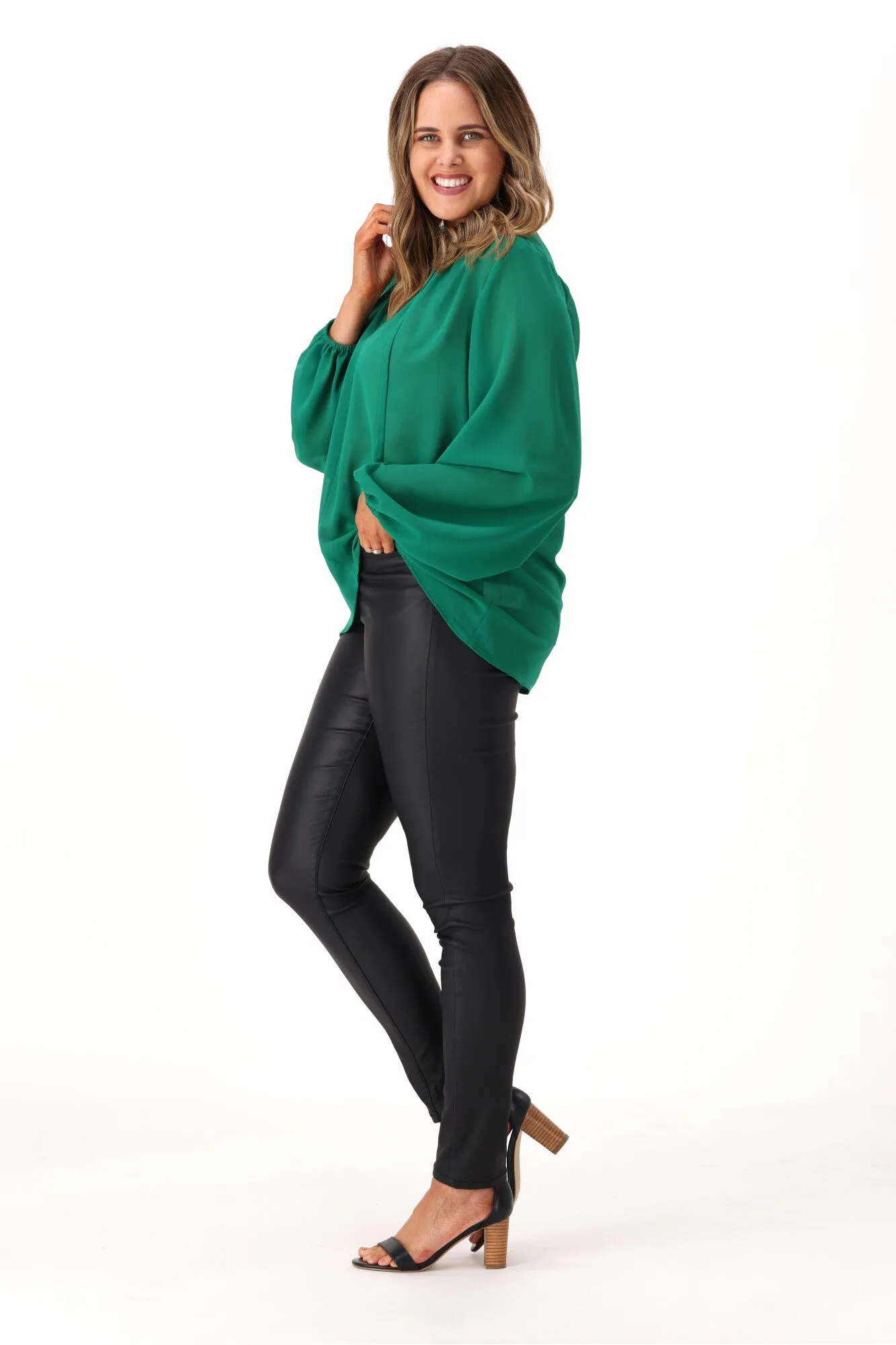 Gloss by Shine On Jessie Chiffon Blouse Jade Green sold by Shine On product image thumbnail 5