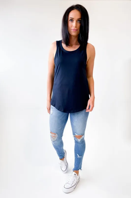 AS Colour Sunday Singlet Navy (Multibuy) sold by Shine On