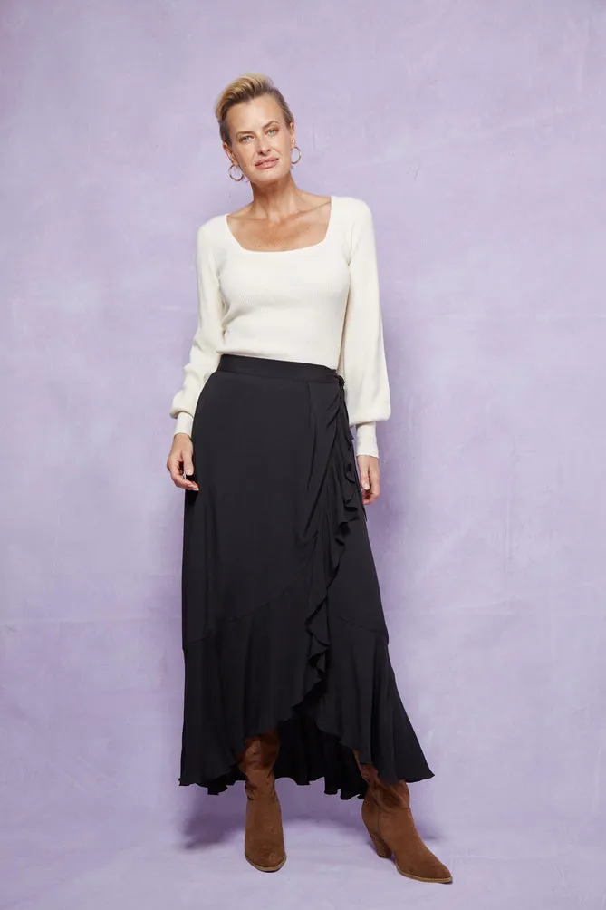 Isle of Mine Coppola Wrap Skirt Onyx sold by Shine On