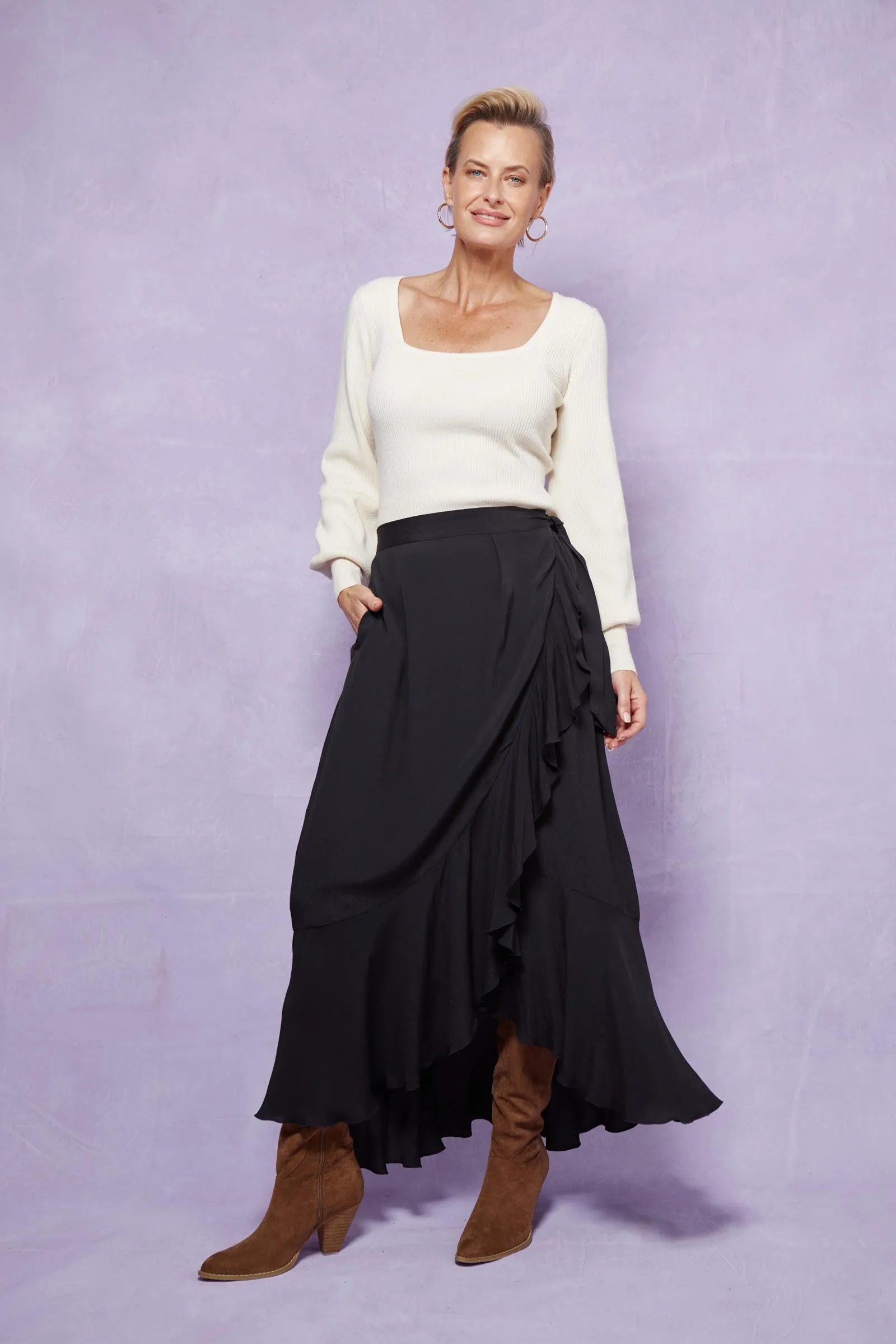 Isle of Mine Coppola Wrap Skirt Onyx sold by Shine On product image thumbnail 4