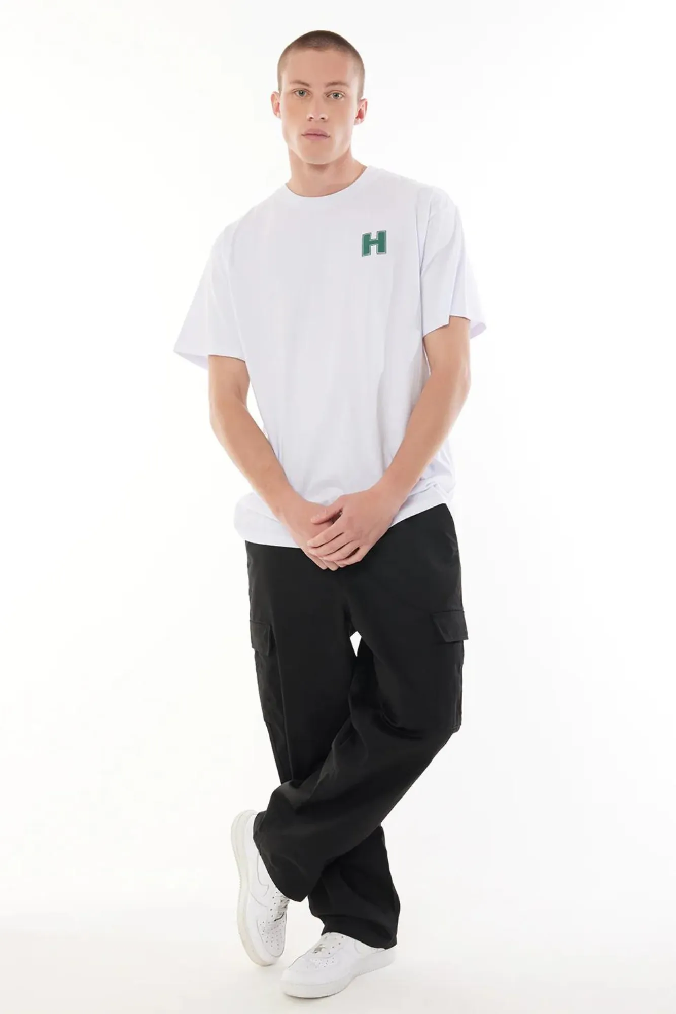 Huffer Mens Classic Tee/Contained White sold by Shine On