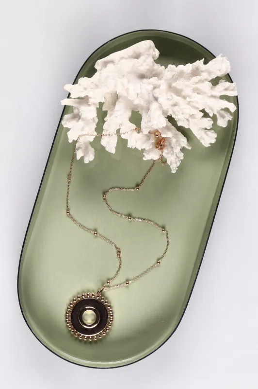 Adorne Nellie Ball Edge Pendant Necklace Gold sold by Shine On