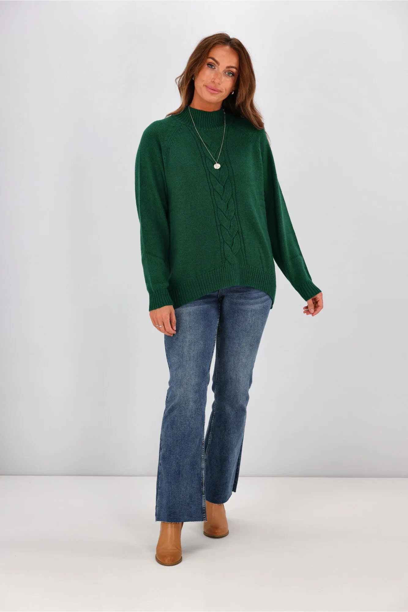 Alpine by Shine On Elijah Chunky Merino Polo Neck Jumper Emerald sold by Shine On product image thumbnail 3