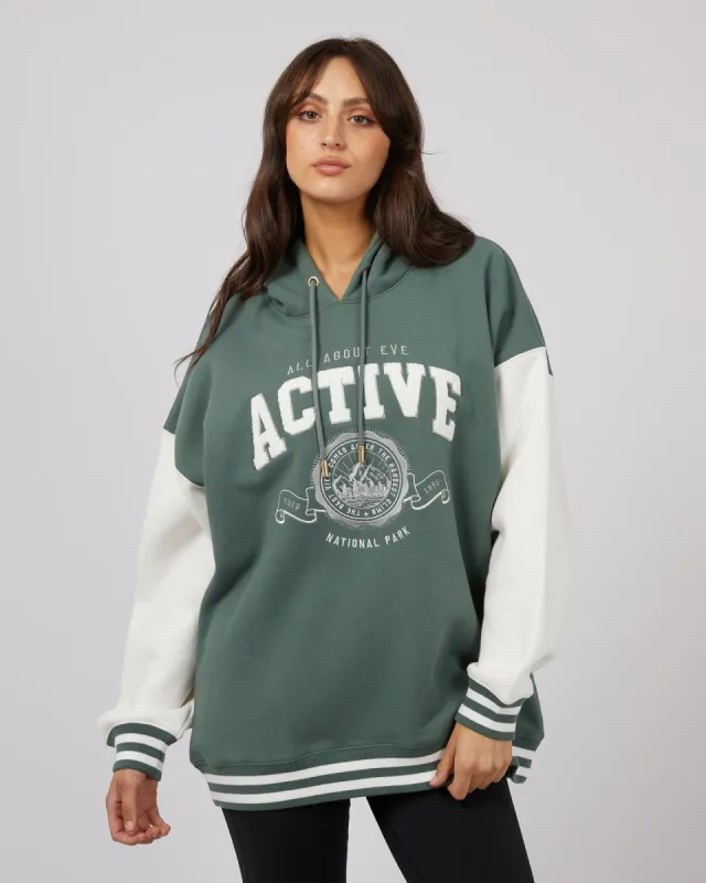 All About Eve National Contrast Hoody Green sold by Shine On