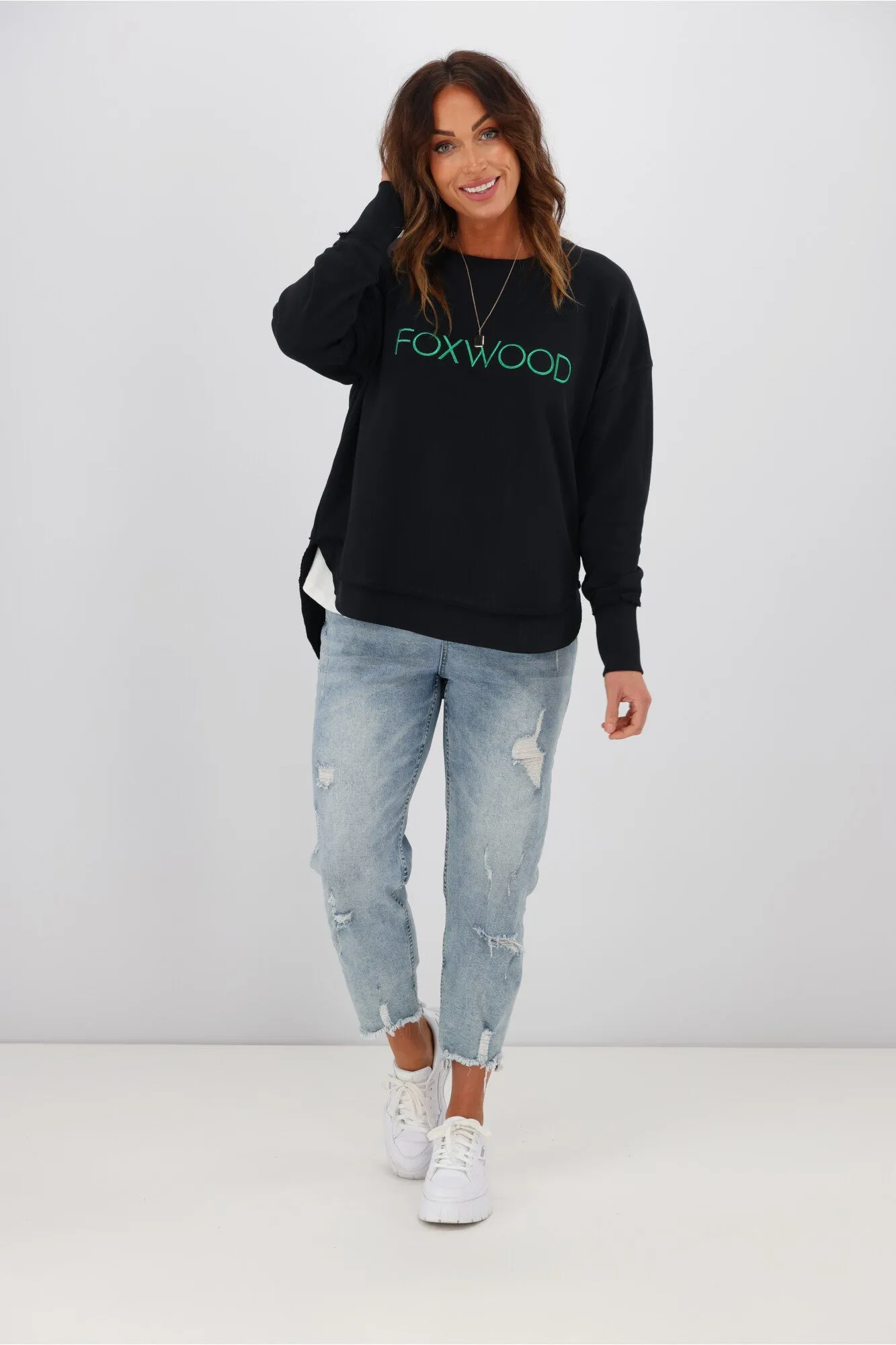 Foxwood Metallic Simplified Crew Black sold by Shine On product image thumbnail 4