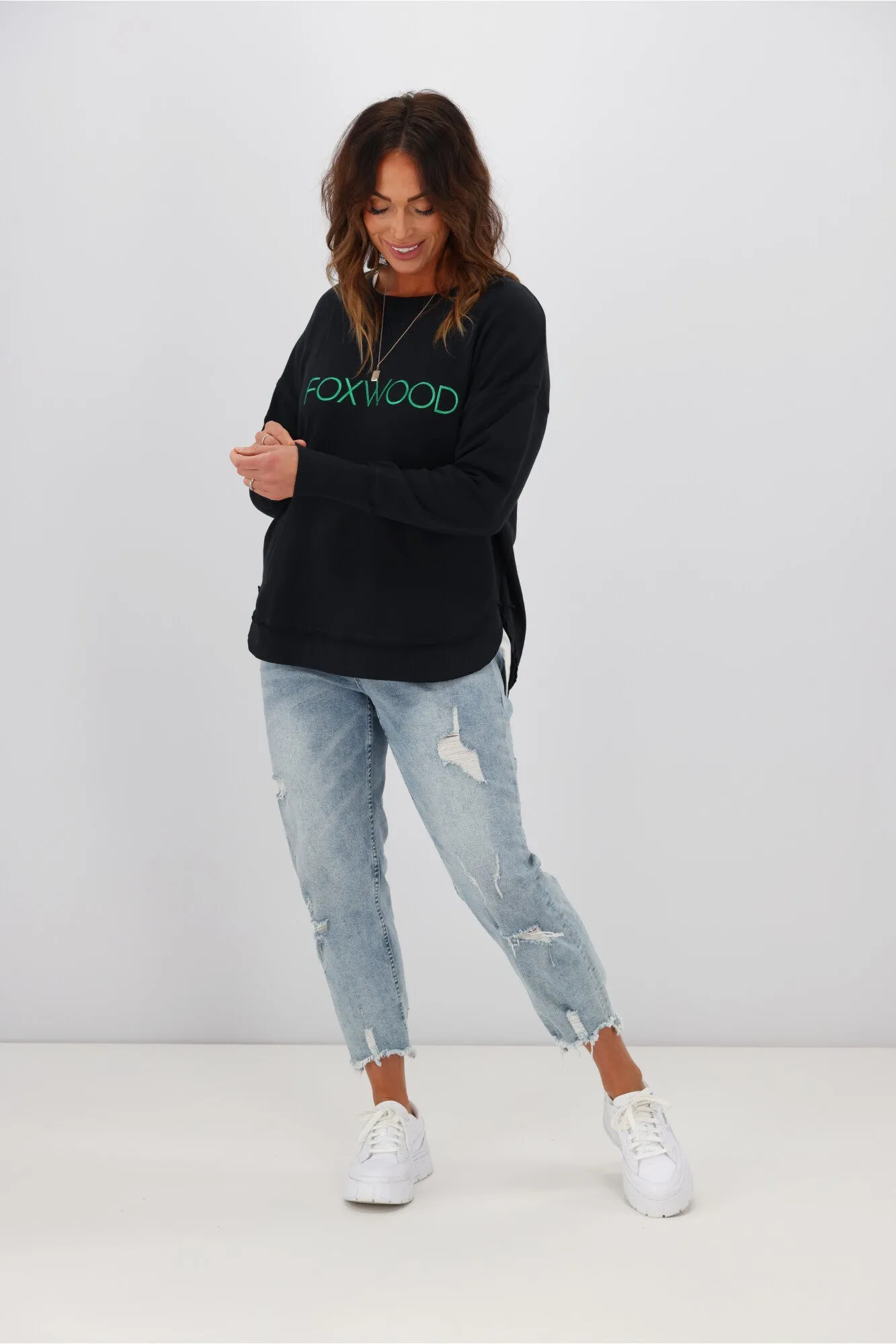 Foxwood Metallic Simplified Crew Black sold by Shine On product image thumbnail 5