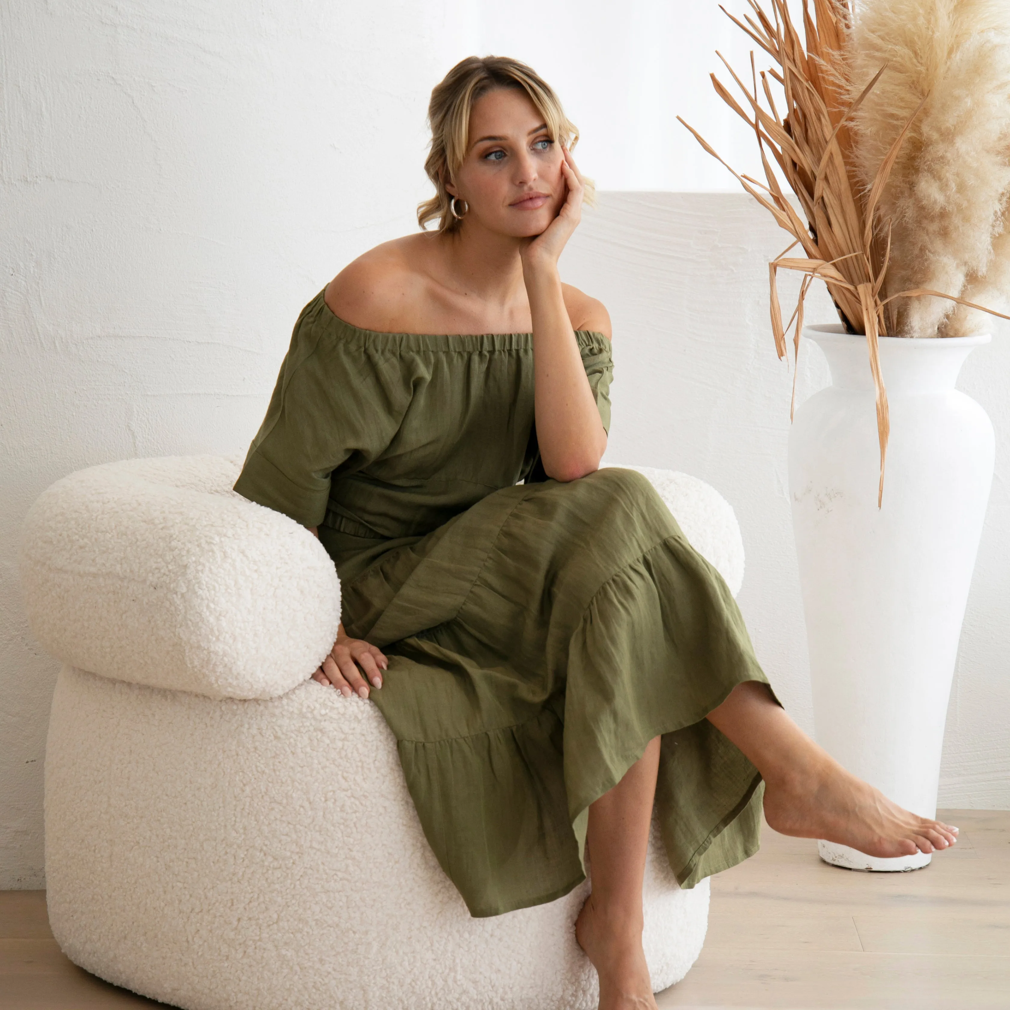 Foxwood Brea Top Olive Green sold by Shine On