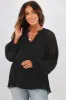 Gloss by Shine On Tani Micro Pleated Frill Top Black sold by Shine On