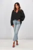 Gloss by Shine On Tani Micro Pleated Frill Top Black sold by Shine On