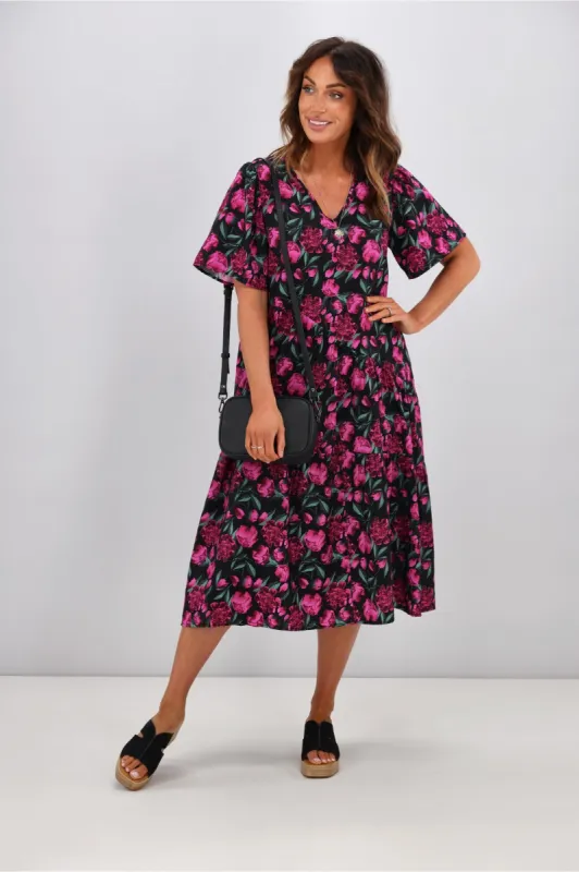 Betty Basics Florence Tiered Dress Floral Print sold by Shine On
