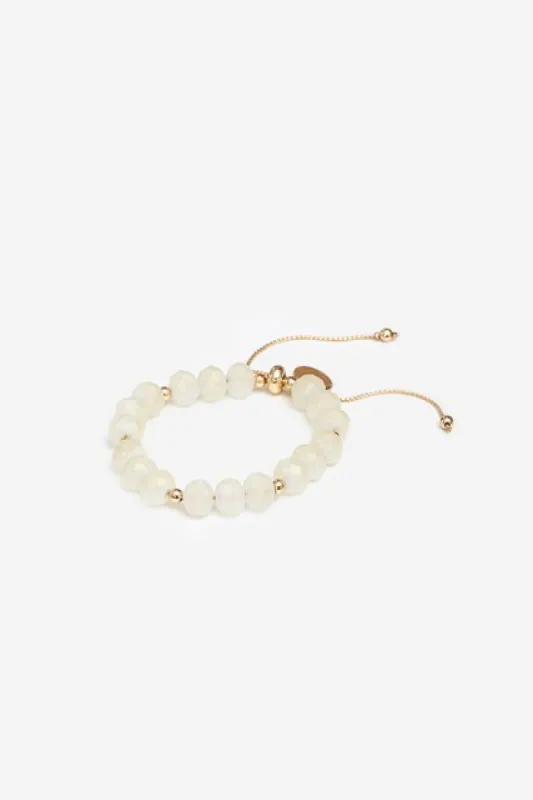 Antler Beaded Bracelet Ivory & Gold sold by Shine On